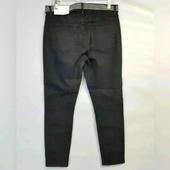 Women's Loft Modern Skinny Black Embroidered Waist Jeans Size 10 - Picture 2 of 9